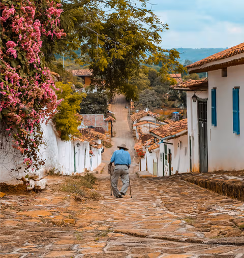 Calle empedrada colonial de Barichara